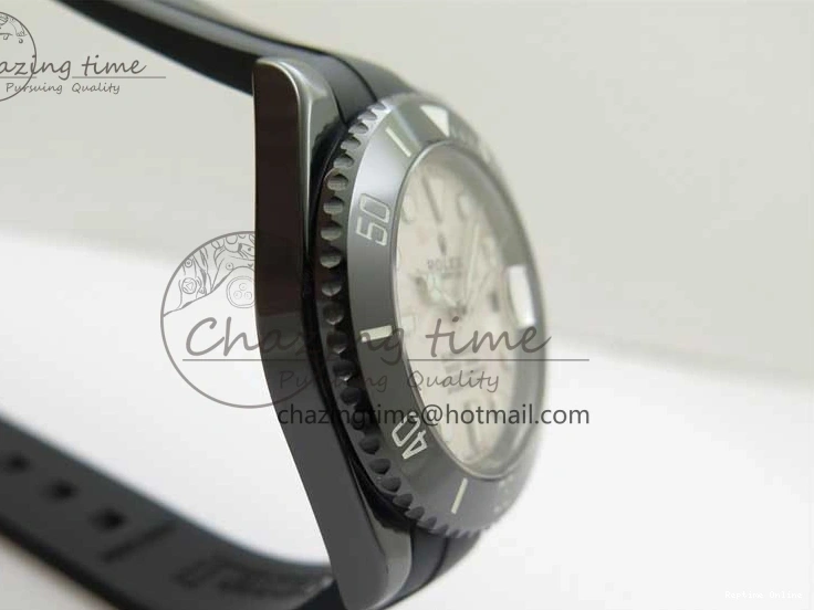 0109 Submariner 40mm Black Ceramic 5GF Best Edition Cream Dial on Black Rubber Strap SA Neat 2470